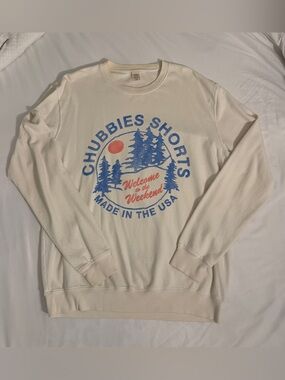 Chubbies men’s retro crew terry cloth sweatshirt size large